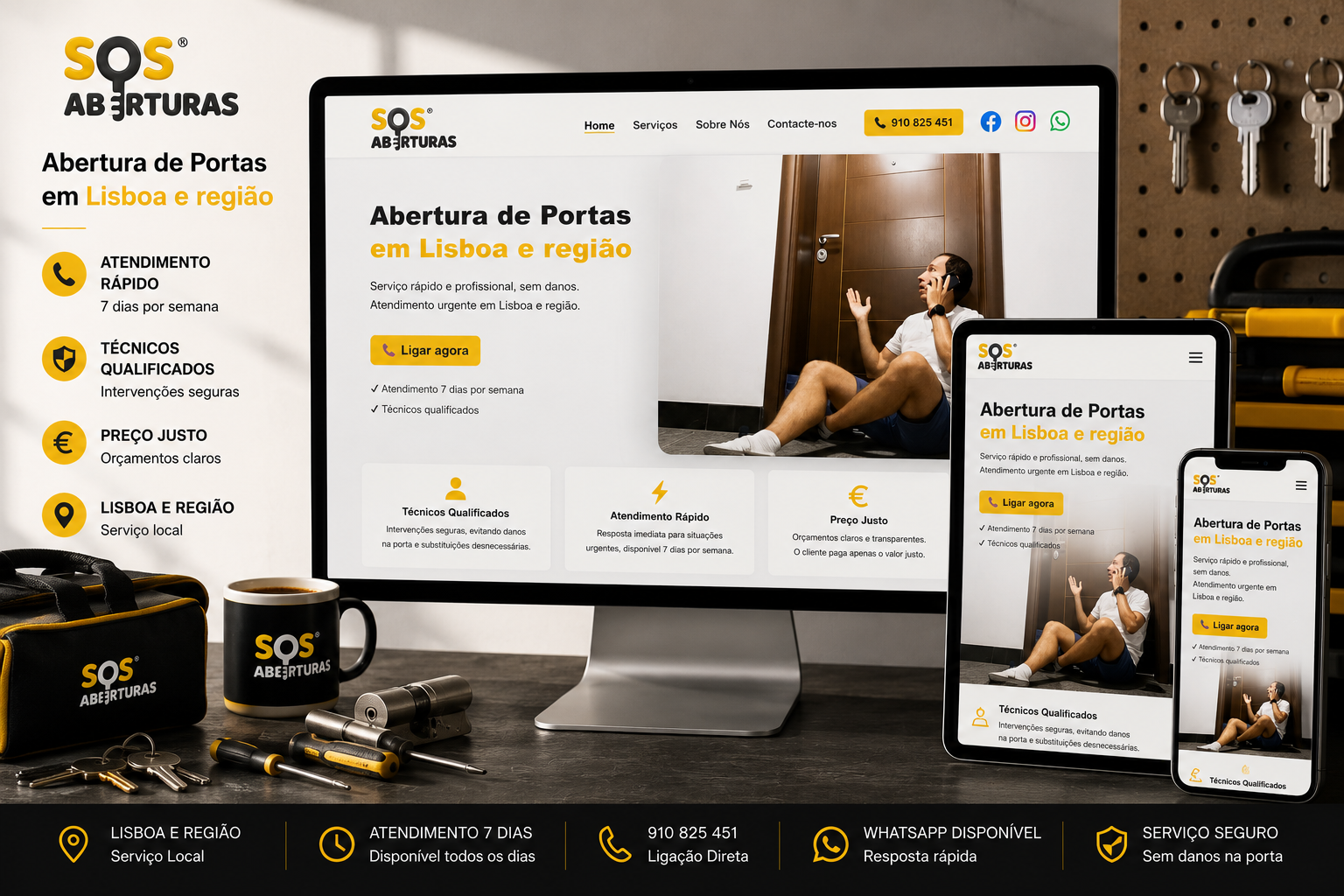 Capa do Projeto SOS Aberturas - Serviços Especializados Portugal