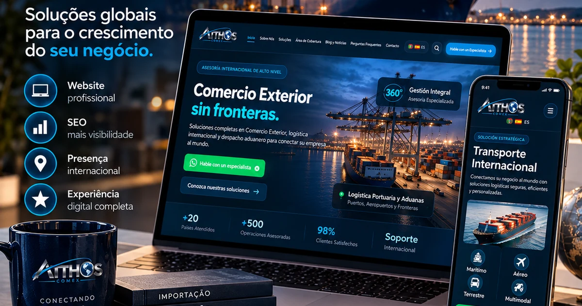 Atthos Comex: Presença Digital Institucional e Autoridade para Comércio Exterior
