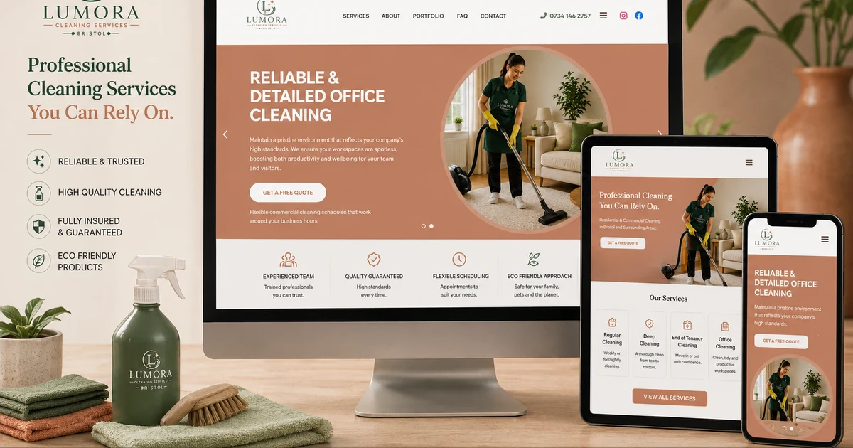 Lumora Cleaning Services: Plataforma Institucional e Orçamentos Claros para Serviços de Limpeza no Reino Unido