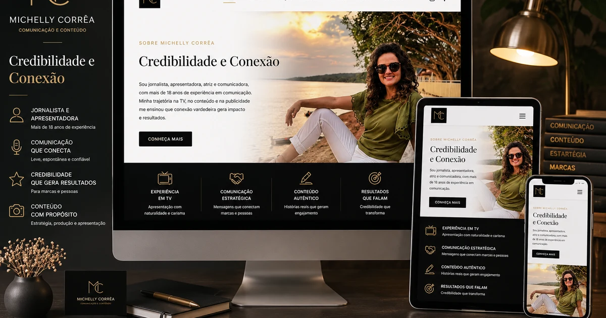 Michelly Correa: Website Institucional de Autoridade para Jornalismo e Assessoria de Imprensa