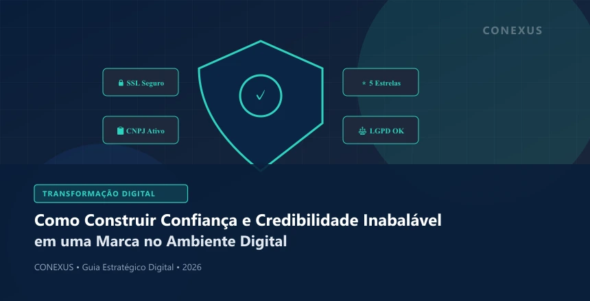 Emblema dourado de confiança, integridade e segurança digital corporativa