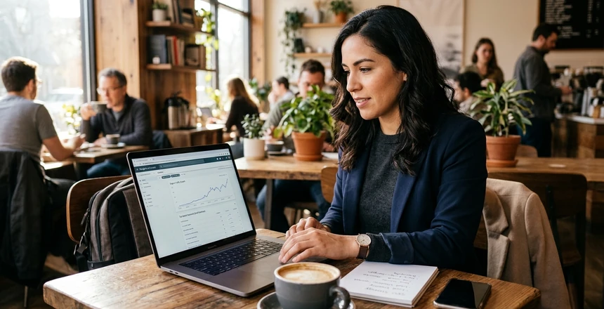 Gráfico representativo de crescimento sustentável de tráfego orgânico no Google para pequenos negócios