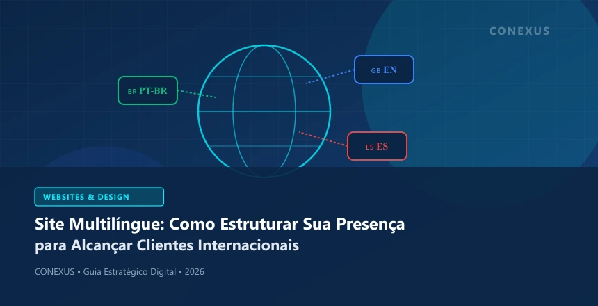 Globo conectado digitalmente com seletores de idiomas e bandeiras internacionais integradas