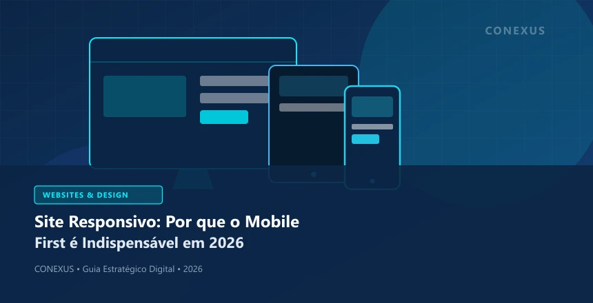 Telas de smartphones e tablets demonstrando layout responsivo e fluido com adaptação perfeita de interface
