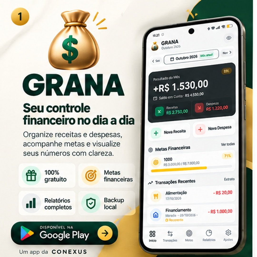 Arte de apresentação do aplicativo Grana